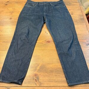 Uniqlo Mens 38x30 Dark Blue Jeans Straight Denim Regular Fit